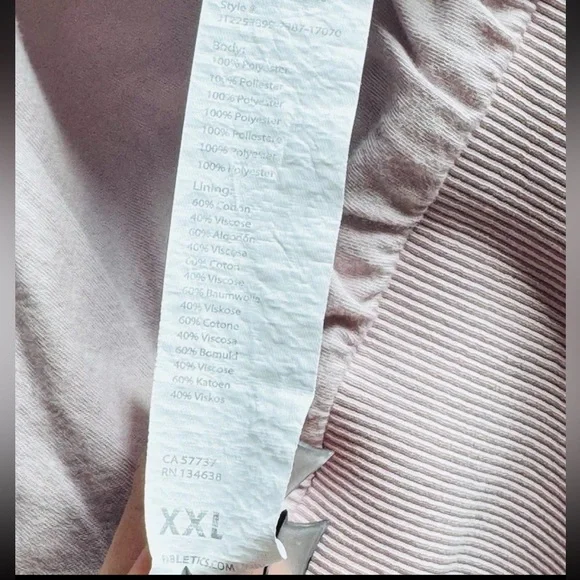 ๐ฉท Fabletics Summit Teddy Sherpa Hooded Jacket Coat Muted Mauve Pink XXL - Picture 10 of 12